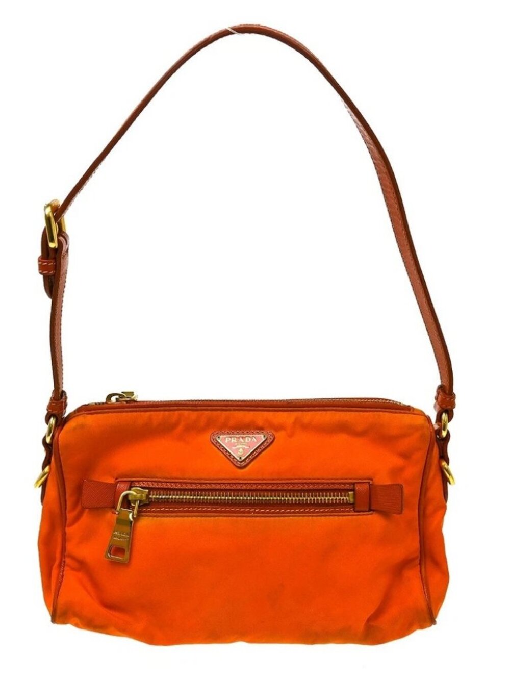 Prada Orange Nylon Handbag